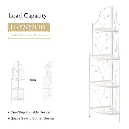 Glitzhome® 4ft. Metal 4-Tiered Corner Shelf Stand